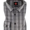 Hemd, Slim Fit, Baumwolle, Grau-schwarz Kariert -Milestone Shop 162023 norm