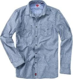 Hemd Slim Fit, Flanell, Blau