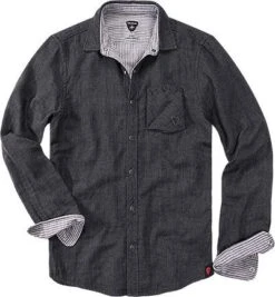 Hemd, Shaped Fit, Baumwolle Doubleface, Schwarz