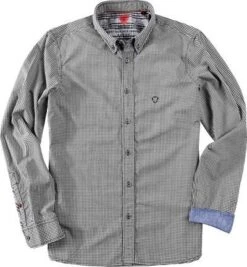 Hemd, Regular Fit, Baumwolle, Schwarz Kariert