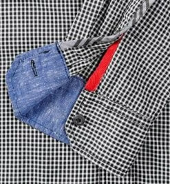 Hemd, Regular Fit, Baumwolle, Schwarz Kariert -Milestone Shop 168965 norm3
