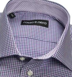 Hemd, Slim Fit, Popeline, Lavendel-weiß Kariert -Milestone Shop 183176 norm2