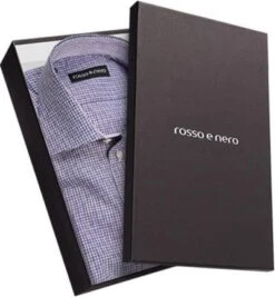 Hemd, Slim Fit, Popeline, Lavendel-weiß Kariert -Milestone Shop 183176 norm3