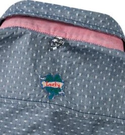 Hemd, Slim Fit, Baumwolle, Jeansblau-weiß Gemustert -Milestone Shop 193047 norm6