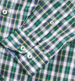 Hemd, Slim Fit, Popeline, Blau-grün Kariert -Milestone Shop 193060 norm3