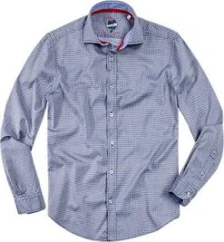 Hemd, Slim Fit, Popeline, Blau Gemustert