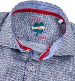 Hemd, Slim Fit, Popeline, Blau Gemustert -Milestone Shop 193062 norm2