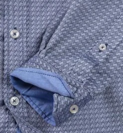Hemd, Slim Fit, Popeline, Blau Gemustert -Milestone Shop 193062 norm3