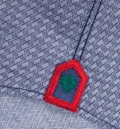 Hemd, Slim Fit, Popeline, Blau Gemustert -Milestone Shop 193062 norm5