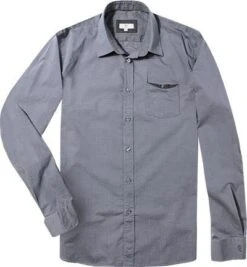 CERRUTI 1881 Hemd, Regular Fit, Popeline, Blau-grau Kariert