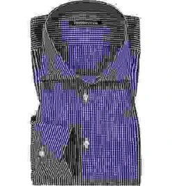 Hemd, Slim Fit, Popeline, Marineblau-weiß Kariert -Milestone Shop 217225 norm 1