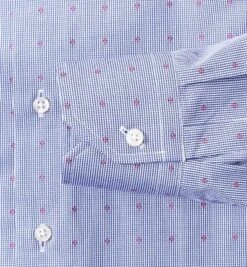 Hemd, Shaped Fit, Popeline, Extra Langer Arm, Blau Gepunktet -Milestone Shop 253077 norm3
