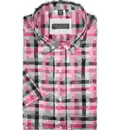 Eterna Kurzarmhemd, Slim Fit, Twill, Pink Kariert -Milestone Shop 269656 norm 1