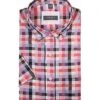 Eterna Kurzarmhemd, Slim Fit, Twill, Pink Kariert -Milestone Shop 269656 norm
