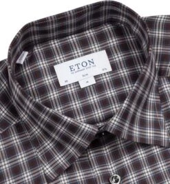 ETON Hemd, Slim Fit, Twill, Schwarz-petrol Kariert -Milestone Shop 304569 norm2