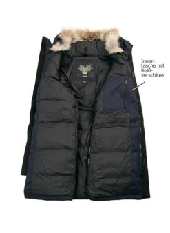 Daunenparka, Mikrofaser Wasserdicht - Echtfell, Navy -Milestone Shop 307613 norm4