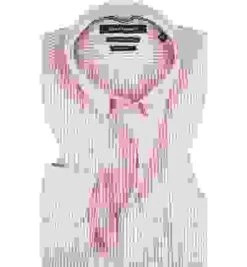 Marc O'Polo Hemd, Shaped Fit, Baumwolle, Rosé-weiß Gestreift -Milestone Shop 313135 norm 1