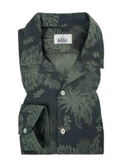 Hemd, Popeline, Khaki Gemustert