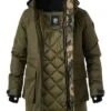 Daunenparka, Mikrofaser Wasserdicht, Oliv -Milestone Shop 336645 norm