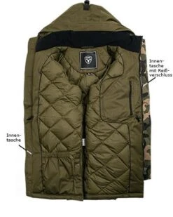 Daunenparka, Mikrofaser Wasserdicht, Oliv -Milestone Shop 336645 norm4