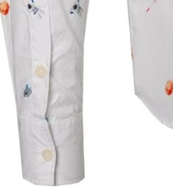 BOB Hemd, Popeline, Weiß Gemustert -Milestone Shop 345930 norm4