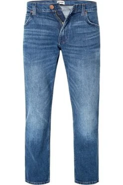 Wrangler Jeans Greensboro, Regular Straight, Baumwoll-Stretch 14,75oz, Denimblau