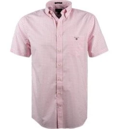 Gant Kurzarmhemd, Regular Fit, Popeline, Rosa-weiß Kariert