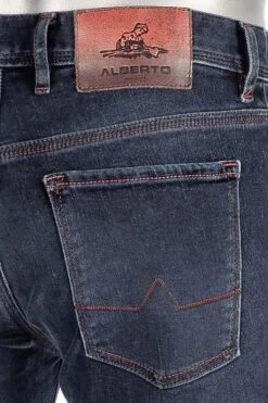 Alberto Jeans Pipe, Regular Fit, Baumwolle T400® 10oz, Indigo -Milestone Shop 376121 norm6