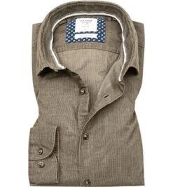 OLYMP Hemd, Body Fit, Cord, Olivgrün