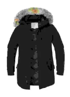 Woolrich Daunenparka Polar, Baumwolle Mit Echtpelz, Schwarz -Milestone Shop 378094 norm 1