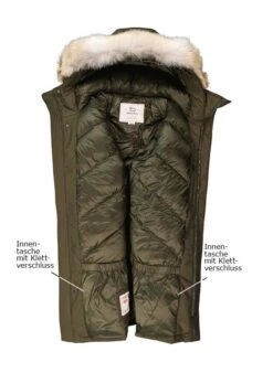 Woolrich Daunenparka Polar, Baumwolle Mit Echtpelz, Dunkelgrün -Milestone Shop 378095 norm3