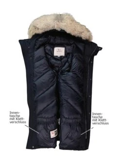 Woolrich Daunenparka Polar, Baumwolle Mit Echtpelz, Dunkelblau -Milestone Shop 378096 norm3