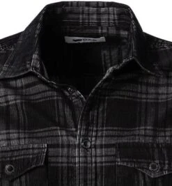 Gas Hemd, Cord, Schwarz Meliert -Milestone Shop 379865 norm2