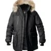 Daunenparka, Mikrofaser Echtfell, Schwarz -Milestone Shop 380947 norm