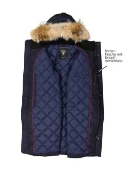 Daunenparka, Mikrofaser Echtfell, Navy -Milestone Shop 382158 norm4
