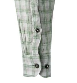 OLYMP Hemd, Body Fit, Reines Leinen, Grün Kariert -Milestone Shop 385423 norm3