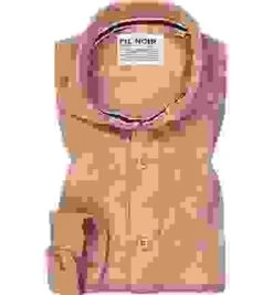 Hemd, Shaped Fit, Reines Leinen CO2-Neutral, Aprikot Gemustert -Milestone Shop 388496 norm 1