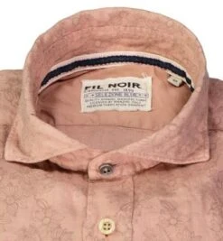 Hemd, Shaped Fit, Reines Leinen CO2-Neutral, Aprikot Gemustert -Milestone Shop 388496 norm2