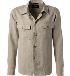 Oscar Jacobson Overshirt, Reines Leinen, Beige