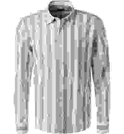 Strellson Hemd, Baumwoll-Leinen, Taupe-weiß Gestreift 7 Strellson Hemd, Baumwoll-Leinen, Taupe-weiß Gestreift – Bild 5