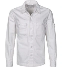 Calvin Klein Overshirt, Regular Fit, Baumwolle, Weiß