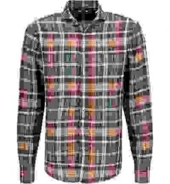 Stenströms Hemd, Fitted Body, Reines Leinen, Grün-rot Kariert -Milestone Shop 394070 norm 1