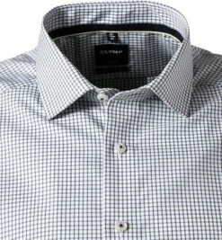 OLYMP Kurzarmhemd, Modern Fit, Baumwolle, Grün Kariert -Milestone Shop 394716 norm2