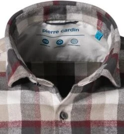 Pierre Cardin Hemd, Modern Fit, Baumwolle, Bordeaux-beige Kariert -Milestone Shop 395626 norm2