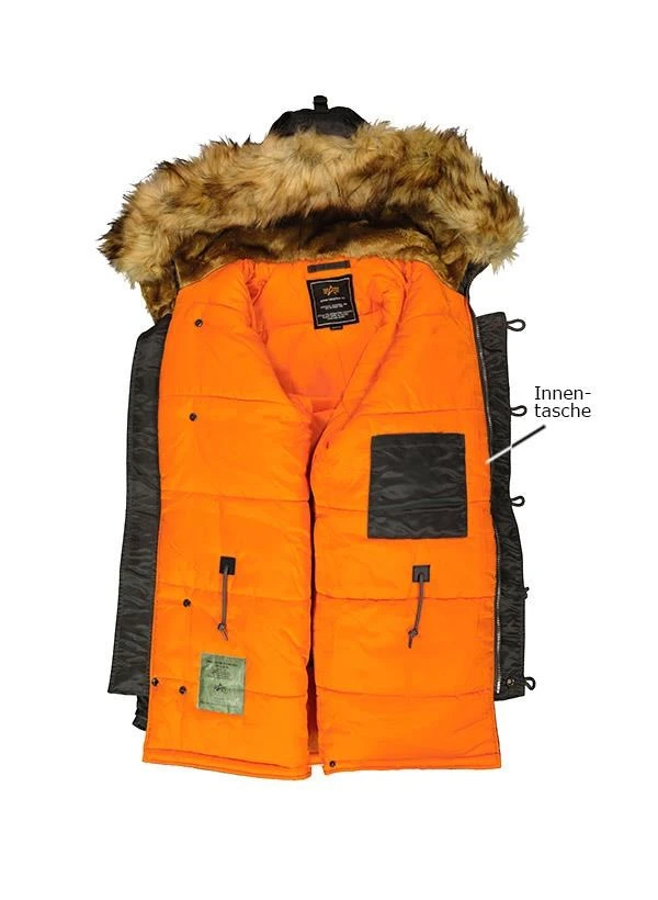 Alpha Industries Jacke, Mikrofaser Wattiert, Dunkelgrau 7 Alpha Industries Jacke, Mikrofaser Wattiert, Dunkelgrau – Bild 5