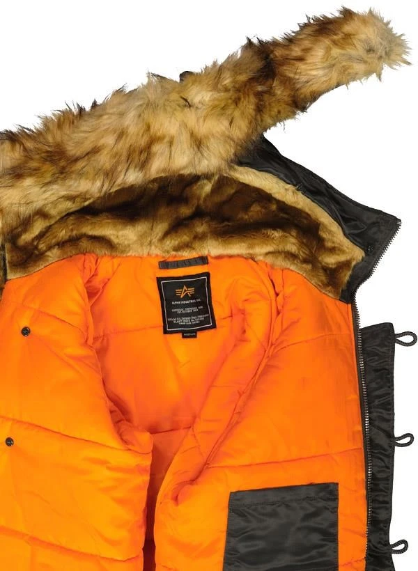 Alpha Industries Jacke, Mikrofaser Wattiert, Dunkelgrau 5 Alpha Industries Jacke, Mikrofaser Wattiert, Dunkelgrau – Bild 3