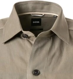 Boss Overshirt, Relaxed Fit, Leinen, Grün -Milestone Shop 396307 norm2