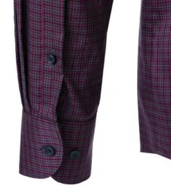 OLYMP Hemd, Body Fit, Mikrofaser Atmungsaktiv, Granat Kariert -Milestone Shop 396530 norm3