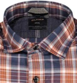 OLYMP Hemd, Modern Fit, Baumwolle, Caramel-blau Kariert -Milestone Shop 396553 norm2