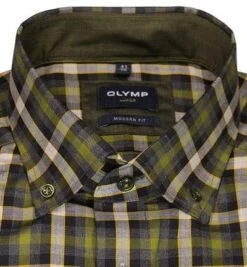 OLYMP Hemd, Modern Fit, Baumwolle, Lindgrün Kariert -Milestone Shop 396565 norm2